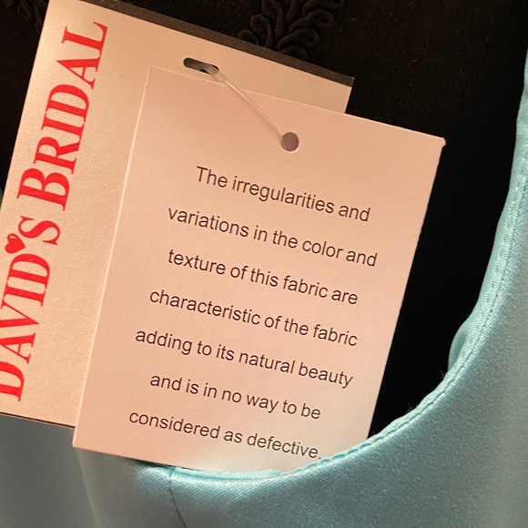 David's Bridal One Shoulder Pool Bridesmaid Dress - Picture 6 of 8